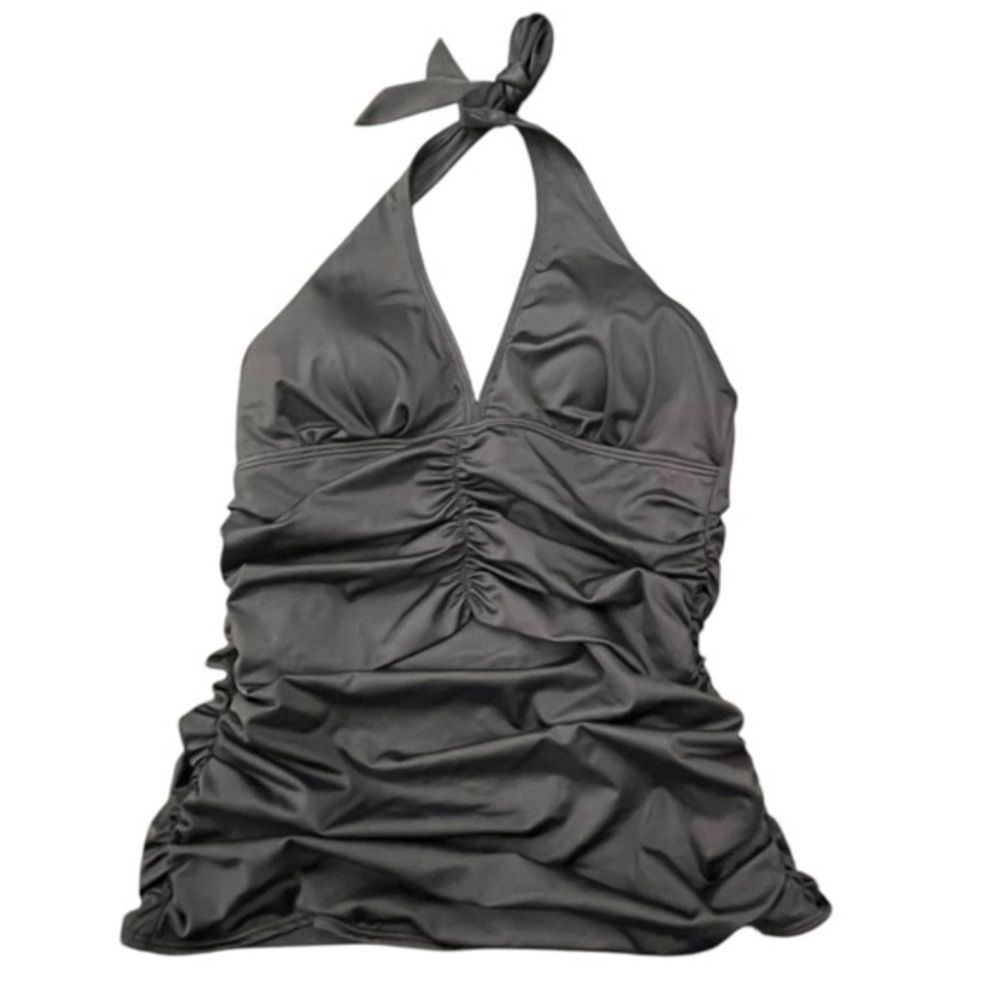Spanx Sara Blakely Tankini Ladies Jet Black Halter Swim‎ Top Size 6 NWT UPF 50+